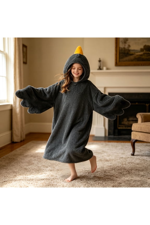 Wearable Blanket Hoodie, Onesie Blanket with Foot Coverings, for Pet Owners or Homebodies, on Sofa or Floor, for Snuggling with Pets