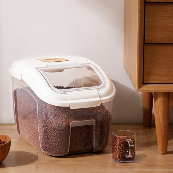 Beforeyayn White Plastic Airtight Rice Food Storage Container Holiday Saving Gifts