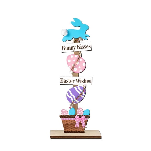 Beforeyayn Wooden Easter Decorations Set, Rabbit Chick and Egg Wood Crafts for Party Table Centerpiece, Spring Wood Ornaments for Venue Arrangement, Mantle Shelf Decor