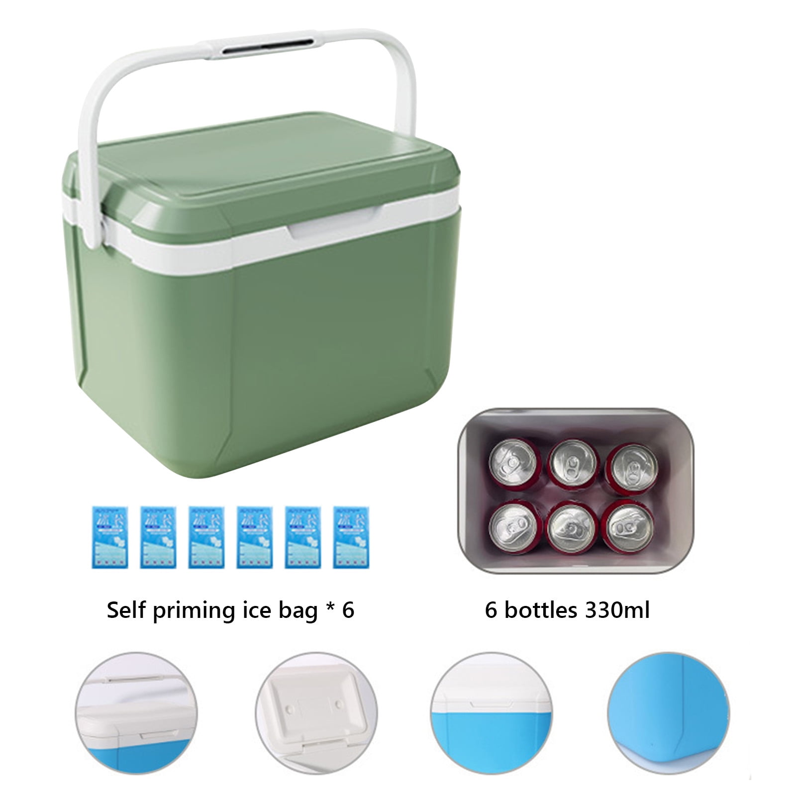 Beforeyayn5 Liter Camping Cooler - Hard Ice Retention Cooler Lunch Box -  Portable Small Insulated Cooler 