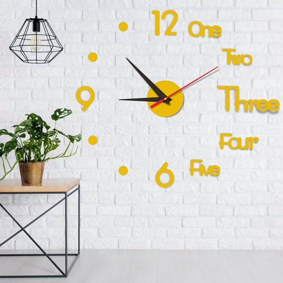 BeforeyaynLarge Wall Clock Watch DIY Sticker Wall Clocks Pared Home Decoration Special Living Room Home Decoration Office Shop Art Decor