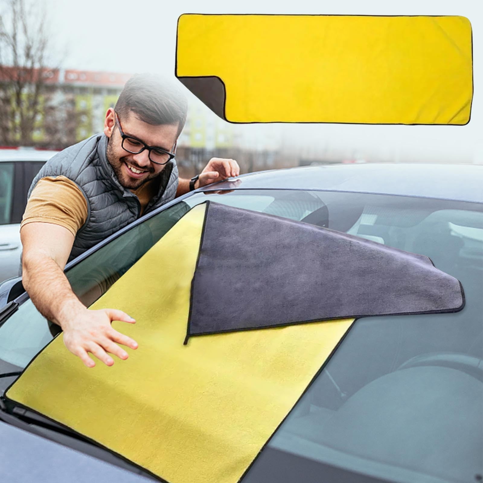 Extra Large Car Drying Towels 65 X 23 Inch - Super Absorbent Microfiber, Streak-Free, For Cars, Boats - View #5