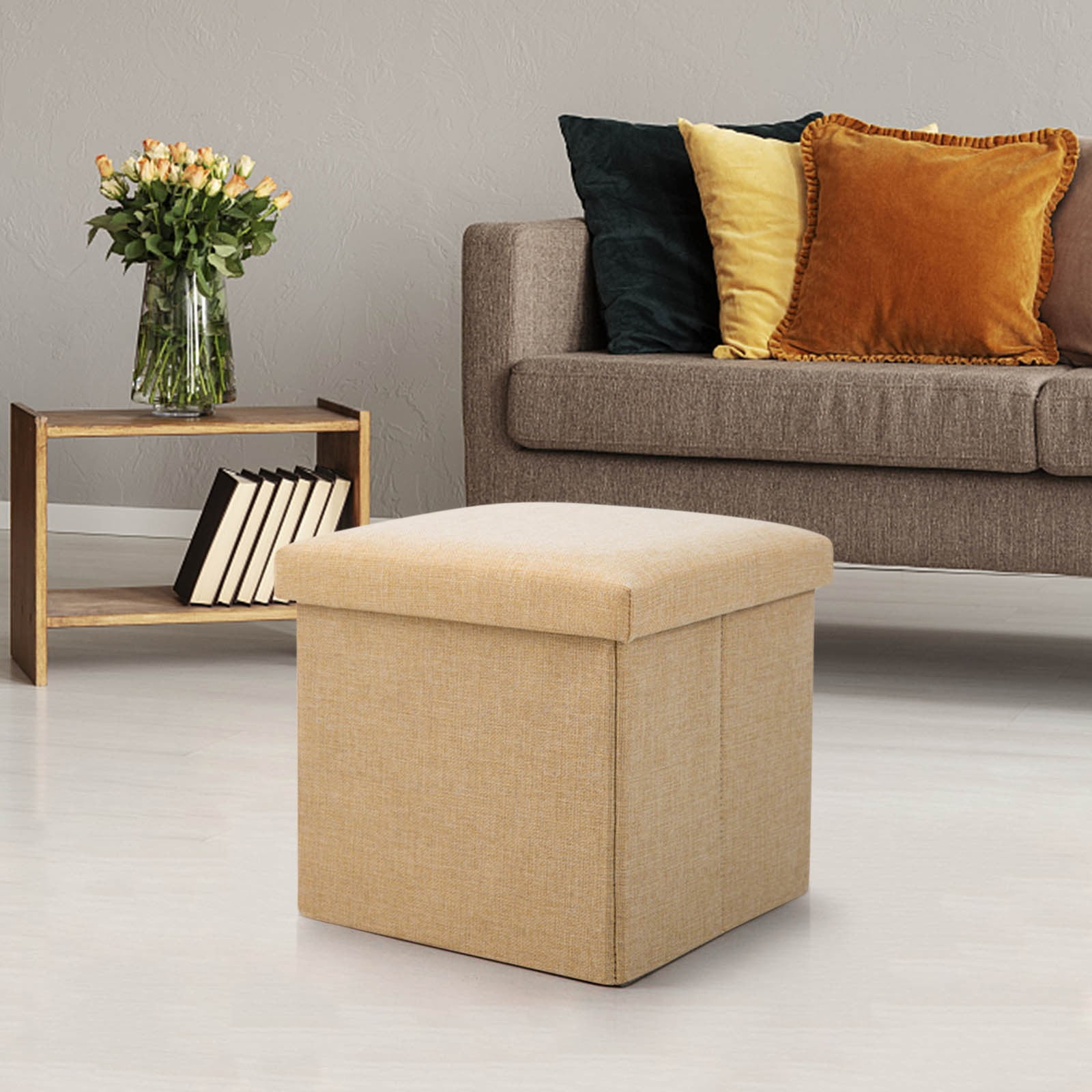 Beforeyayn Multifunctional Storage Stool Can Sit Storage Stool Home Solid Color Combination Fabric Folding Storage Box Shoe Changing Stool Holiday