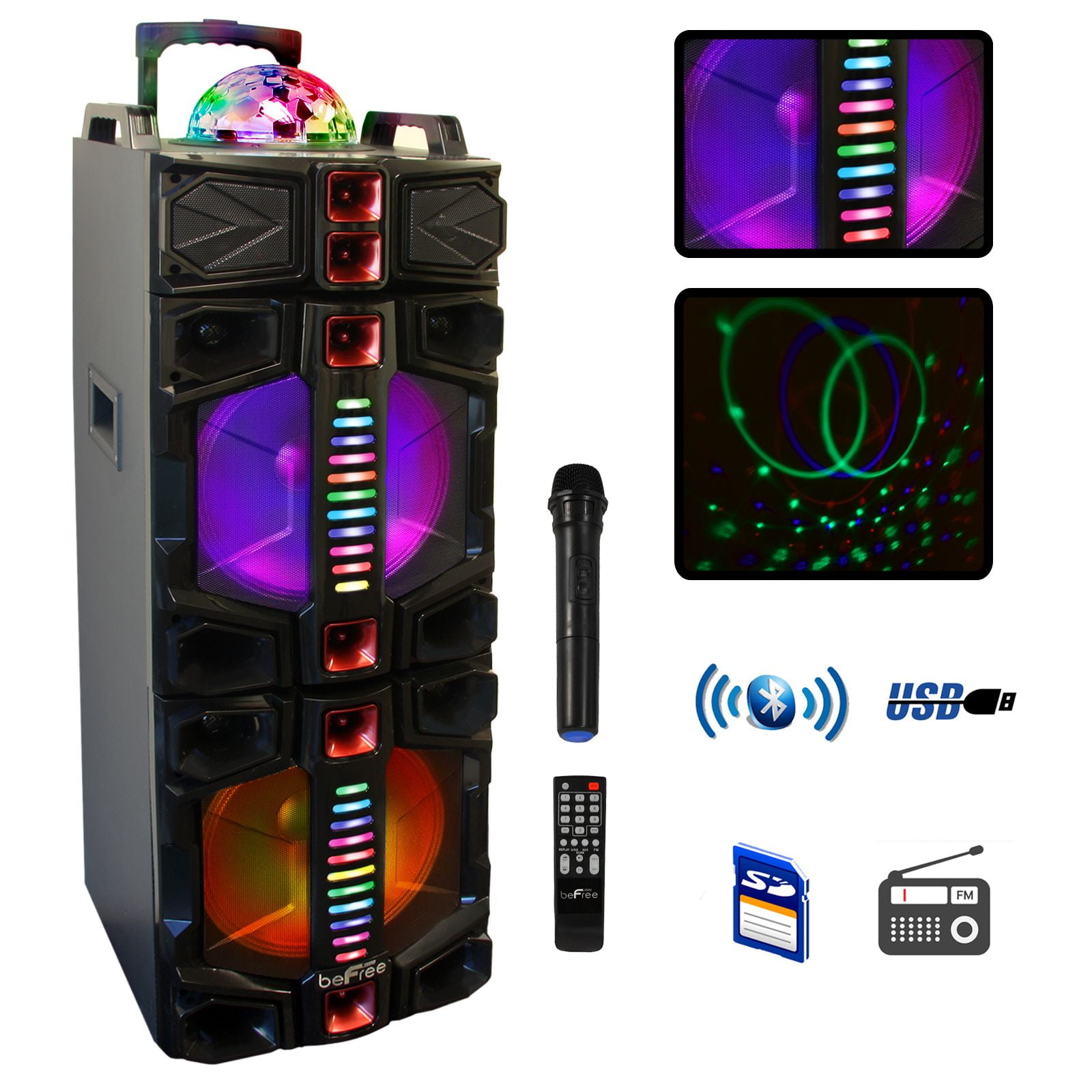 Befree Sound BFS-7777X 12 in. Subwoofer Bluetooth Portable Party Speaker