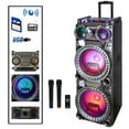 thumbnail image 1 of Befree Sound Dual 10 Inch Subwoofer BT Portable Party Speaker with Sound Reactive Party Lights, USB/ SD Input, Battery, Remote Control And 2 Wireless Microphones, 1 of 1