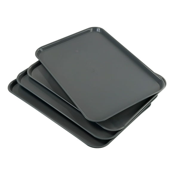 Begale 4-Pack 25.39" x 17.63" Multi-Purpose Plastic Large Tray, Gray Large Boot Trays