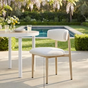 Bege Dining Chair White Dining Chair, Modern Style, Outdoor fabric (100% Olefin), Aluminum, Outdoor Dining