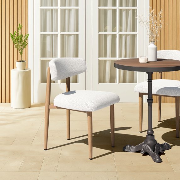 Bege Dining Chair White Dining Chair, Modern Style, Outdoor fabric (100% Olefin), Aluminum, Outdoor Dining