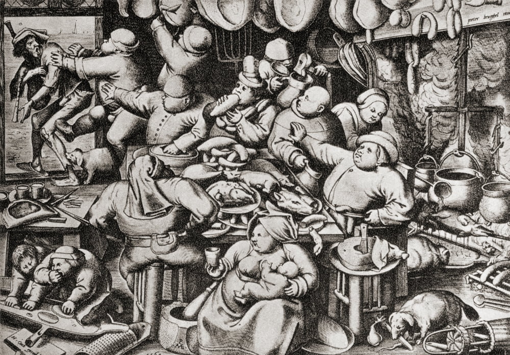 Beggar Being Thrown Out Of A Rich Mans Kitchen In The 17Th Century From Geschiedenis Van Nederland Published 1936 Canvas Art - Ken Welsh Design Pics (17 x 12)