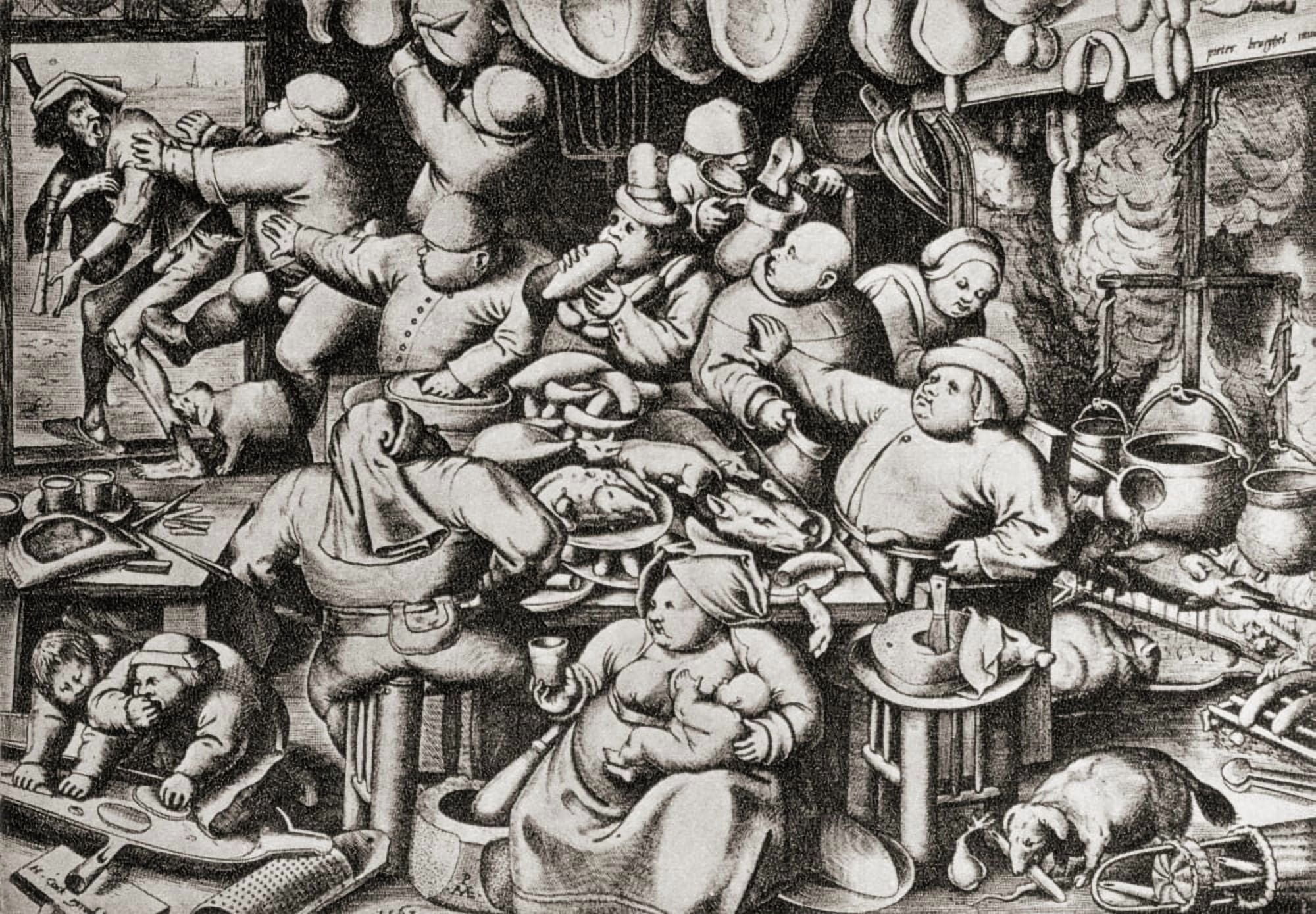Beggar Being Thrown Out Of A Rich Mans Kitchen In The 17Th Century From Geschiedenis Van Nederland Published 1936 Canvas Art - Ken Welsh Design Pics (34 x 24)
