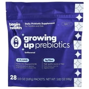 Begin Health Kids, Growing Up Prebiotics, Ages 1+, Unflavored, 28 Packets, 0.13 oz 3.87 g Each