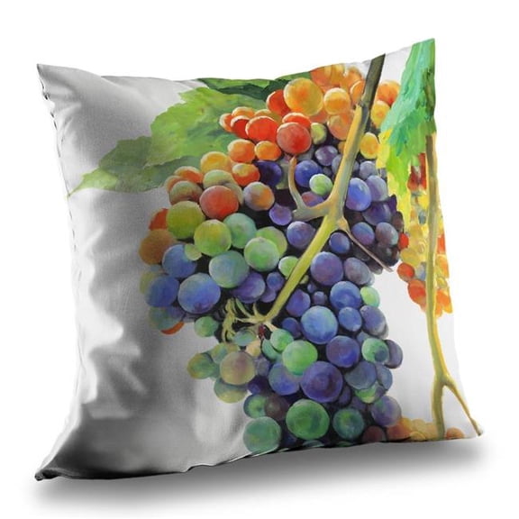 Begin Home Decor 14 x 14 in. Colorful Bunch of Grapes Throw Pillow - Home Decor Accent