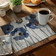 thumbnail image 1 of Begin Home Decor  14 x 18 in. Blue Blurry Flowers Placemat - Polyester Botanical Home Decor, 1 of 1
