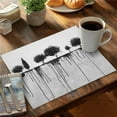 thumbnail image 1 of Begin Home Decor  14 x 18 in. Ink Bleeding Trees White Placemat - Polyester Home Decor, 1 of 1
