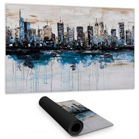 Begin Home Decor 14 x 24 in. Abstract City Reflection Desk Mat - Industrial Home Decor
