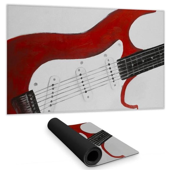 Begin Home Decor 14 x 24 in. Red Rock Guitar Desk Mat - Contemporary Gray Home Decor
