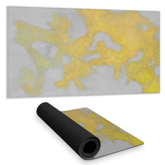 Begin Home Decor 16 x 32 in. Gray Modern Abstract Desk Mat - Gold Stains Home Decor