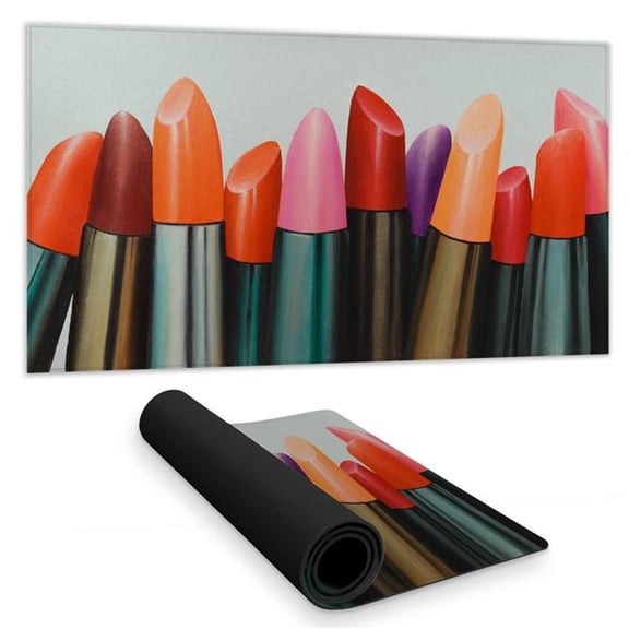 Begin Home Decor 16 x 32 in. Lipstick Collection Desk Mat - Contemporary Beauty Decor
