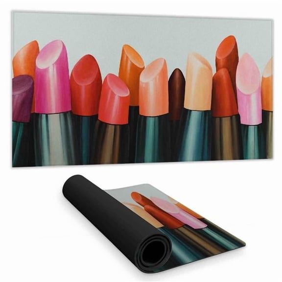 Begin Home Decor  16 x 32 in. Romantic Pink Desk Mat - Lipstick Addict Home Decor