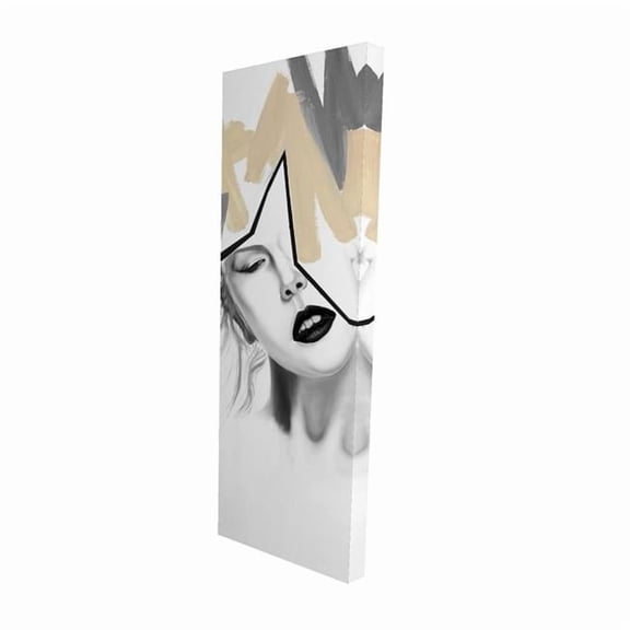 Begin Home Decor 16 x 48 in. Divided Woman Canvas - Beauty Gray Bedroom Wall Art Decor