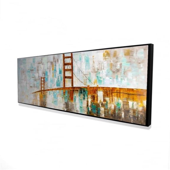 Begin Home Decor 16 x 48 in. Golden Gate Canvas - Turquoise Accents - Bedroom Wall Decor