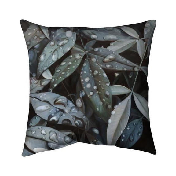 Begin Home Decor 20 x 20 in. Leaves After Rain - Brown Floral Outdoor Throw Pillow - Home Decor