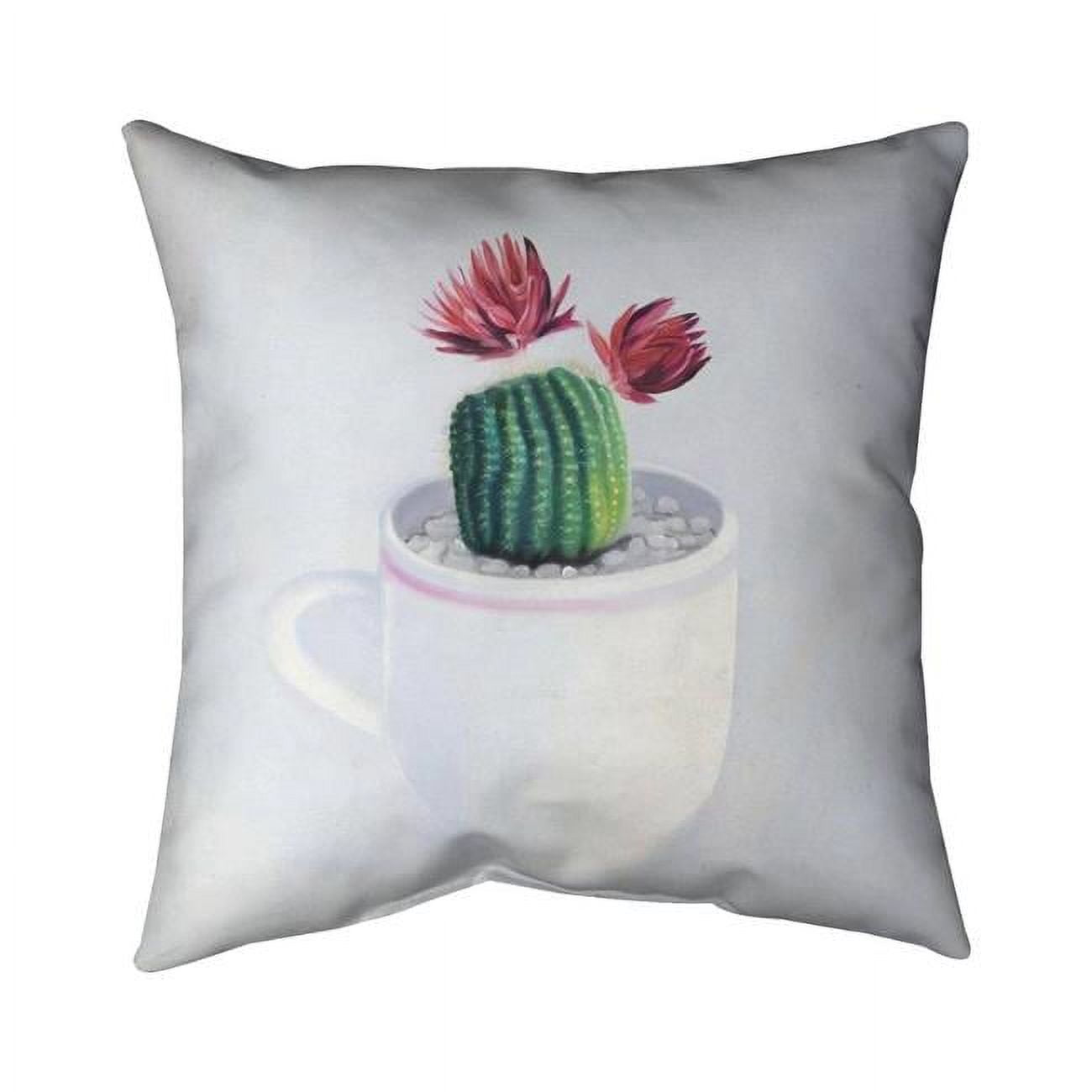 Begin Home Decor 20 x 20 in. Mini Cactus In A Cup Double Sided