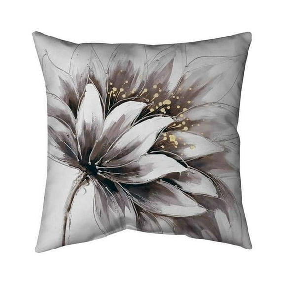 Begin Home Decor 5541-2020-FL77 20 x 20 in. Purple Flower with Gold Center-Double Sided Print Indoor Pillow