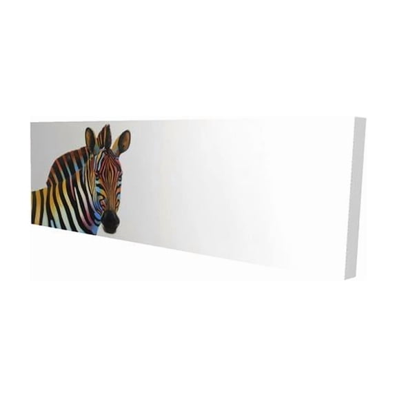 Begin Home Decor 20 x 60 in. Colorful Profile View of a Zebra - Canvas Animal Decor