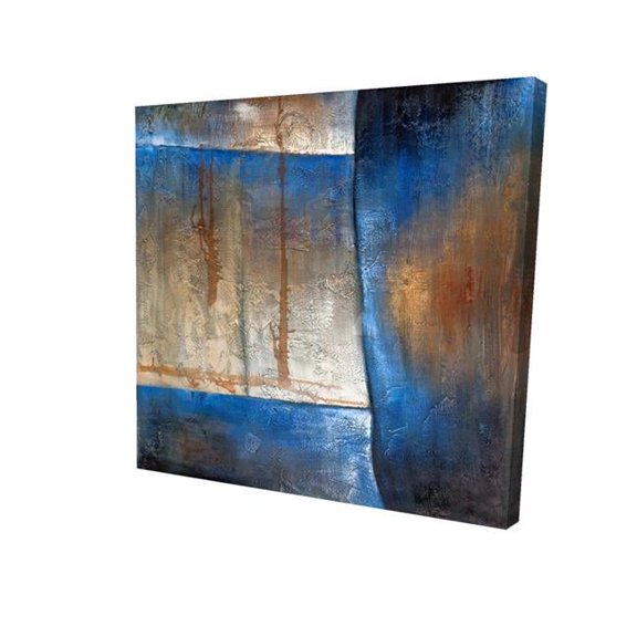 Begin Home Decor 2080-0808-AB13 8 x 8 in. Luminous Blue & Bronze Shape-Print on Canvas