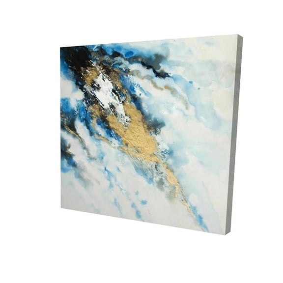 Begin Home Decor 2080-0808-AB63 8 x 8 in. Blue & Gold Marble-Print on Canvas