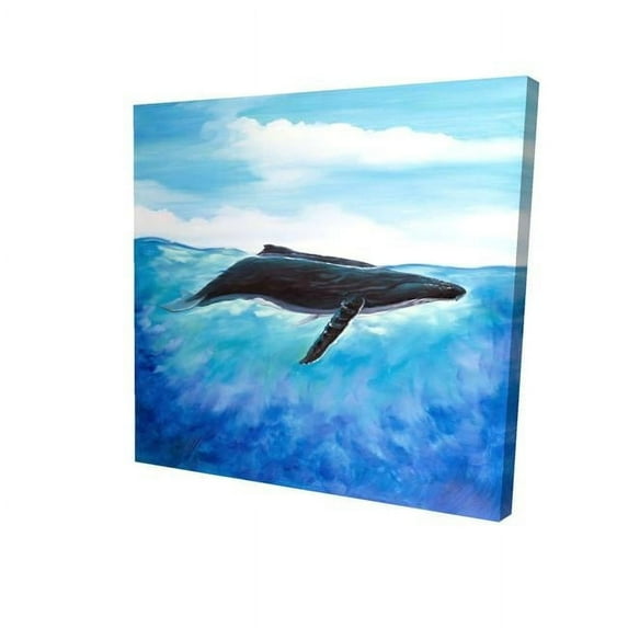 Begin Home Decor 2080-0808-AN198 8 x 8 in. Blue Whale-Print on Canvas