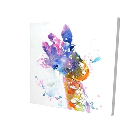 Begin Home Decor 2080-0808-AN23 8 x 8 in. Abstract Giraffe with Color Splash-Print on Canvas