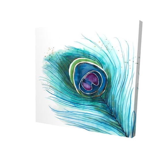 Begin Home Decor 2080-0808-AN358 8 x 8 in. Peacock Feather Closeup-Print on Canvas