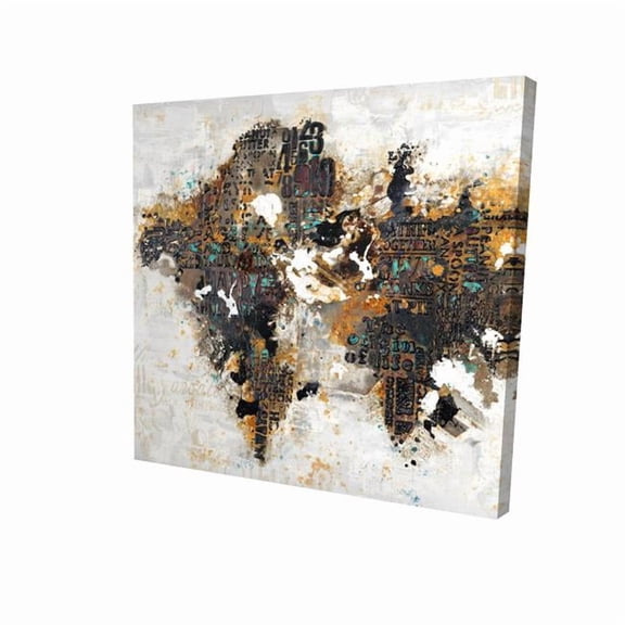 Begin Home Decor 2080-0808-CI146 8 x 8 in. Abstract World Map Canvas - Modern Cities Home Decor Art