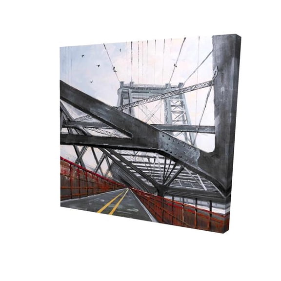 Begin Home Decor 2080-0808-CI225 8 x 8 in. Bridge Gray Canvas - Modern Bridge Architecture Wall Art