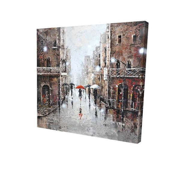 Begin Home Decor 2080-0808-CI27 8 x 8 in. City Rain-Print on Canvas