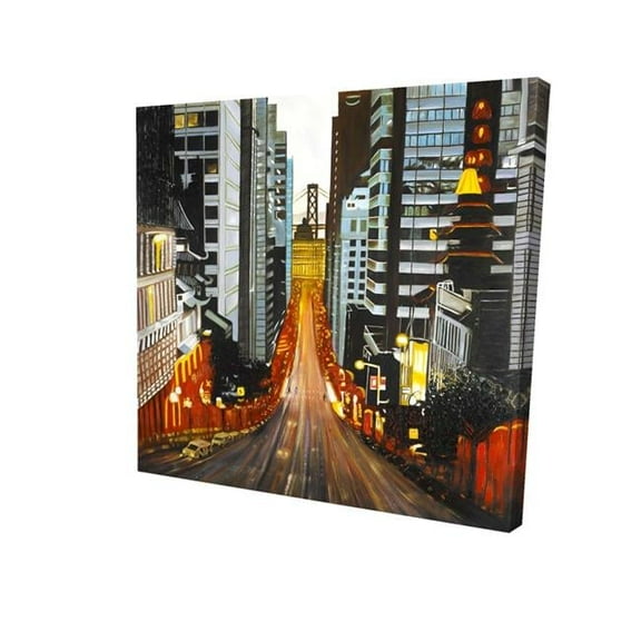 Begin Home Decor 2080-0808-CI357 8 x 8 in. San Francisco by Night-Print on Canvas