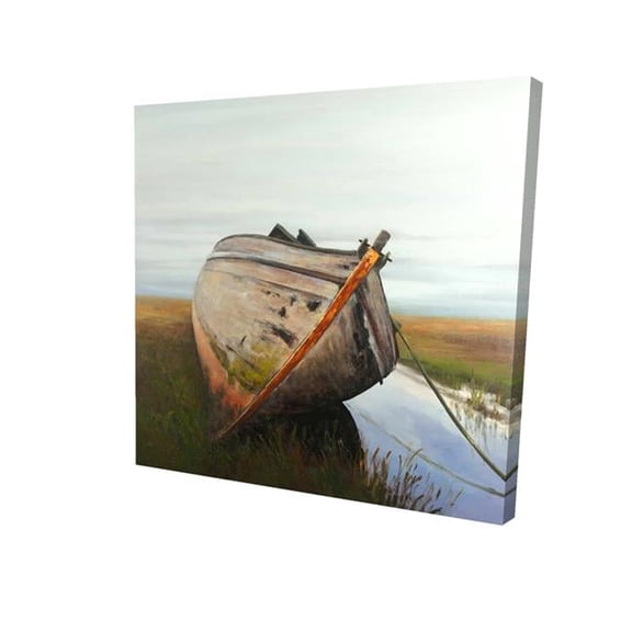 Begin Home Decor 2080-0808-CO39 8 x 8 in. Old Abandoned Boat In A Swamp-Print on Canvas