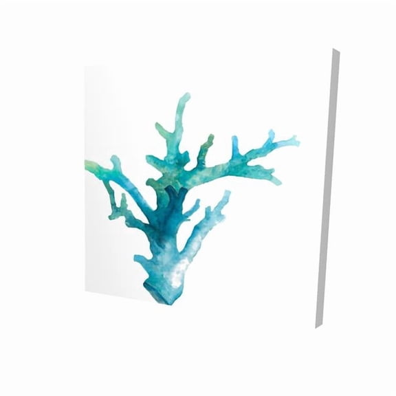 Begin Home Decor 2080-0808-CO54 8 x 8 in. Botanical Scandinavian Blue Watercolor Sea Coral Canvas Decor