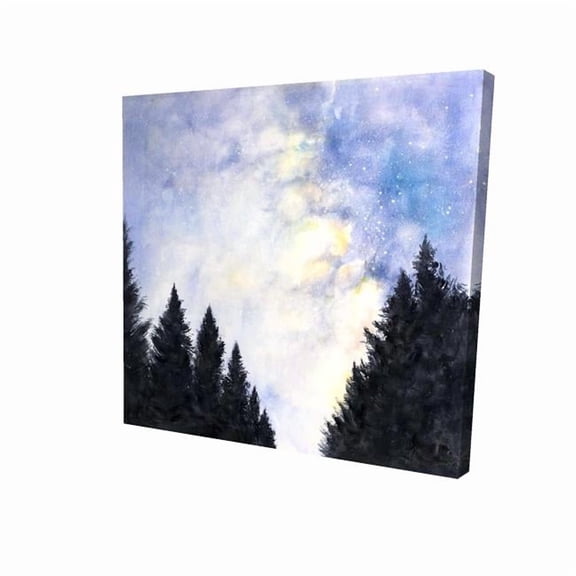 Begin Home Decor 2080-0808-LA126 8 x 8 in. Starry Sky Trees Landscape Canvas - Bedroom Wall Art Decor