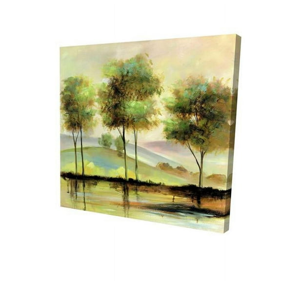 Begin Home Decor 2080-0808-LA3 8 x 8 in. Trees Near The Lake-Print on Canvas