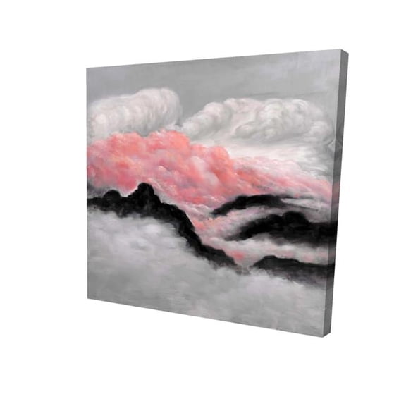 Begin Home Decor 2080-0808-LA61 8 x 8 in. Grey & Pink Clouds-Print on Canvas