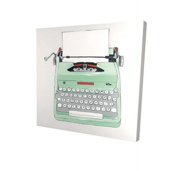 Begin Home Decor 2080-0808-MI72-1 8 x 8 in. Mint Typewriter-Print on Canvas
