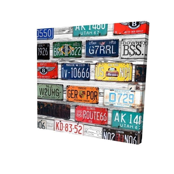 Begin Home Decor 2080-0808-TY8 8 x 8 in. Number Plates-Print on Canvas
