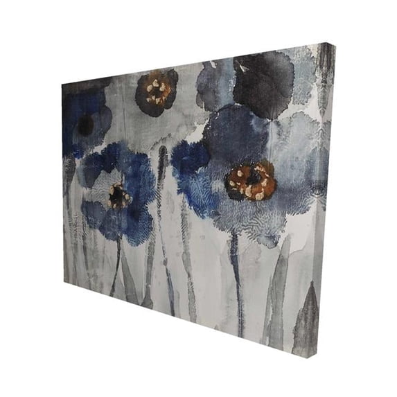 Begin Home Decor 2080-0810-FL96 8 x 10 in. Blue Blurry Flowers-Print on Canvas