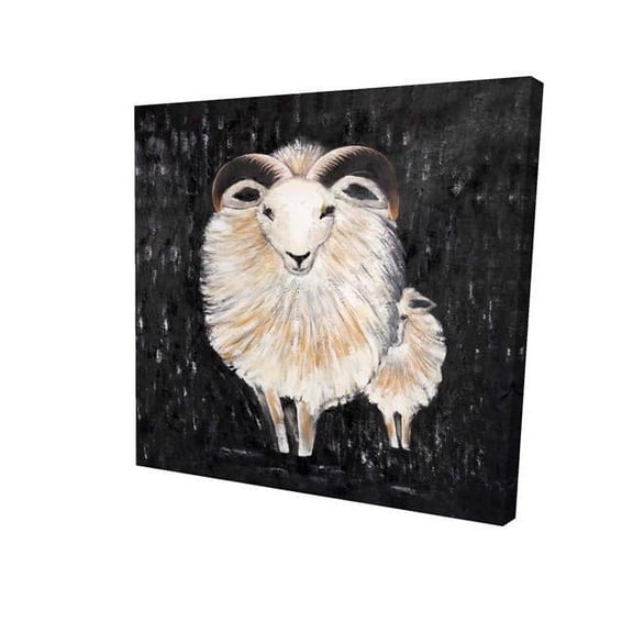 Begin Home Decor 2080-1212-AN107 12 x 12 in. Two Bushy Ram-Print on Canvas