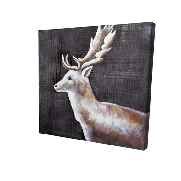 Begin Home Decor 2080-1212-AN127 12 x 12 in. Deer Profile View in the Dark-Print on Canvas