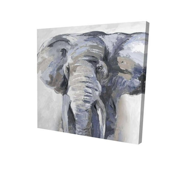 Begin Home Decor 2080-1212-AN141-1 12 x 12 in. Pastel Blue Elephant-Print on Canvas