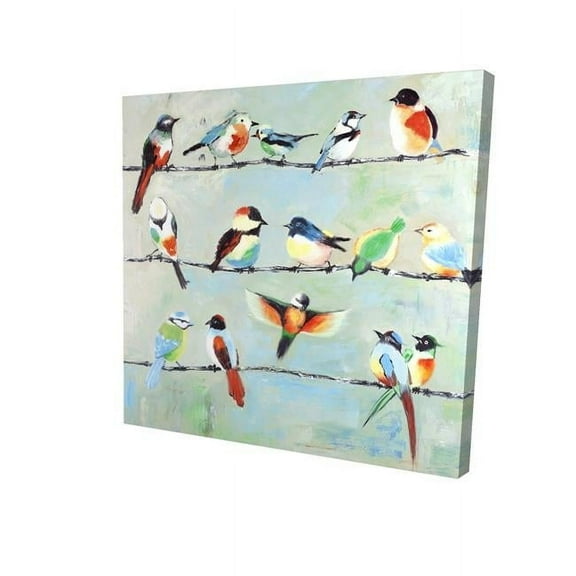 Begin Home Decor 2080-1212-AN229 12 x 12 in. Small Abstract Colorful Birds-Print on Canvas